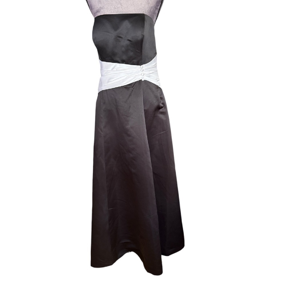LightInTheBox Black Formal Dress Strapless White Waistband Gown